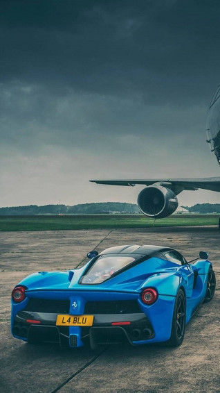 Blue La Ferrari iPhone Wallpaper