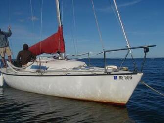 Racing Sailboat In Penopscot Bay