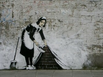 Banksy Sweeping Desktop Wallpaper