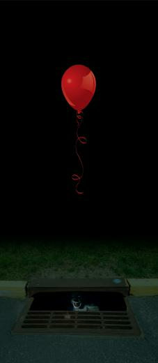 Pennywise Red Balloon And Sewer Drain Door Wrap In