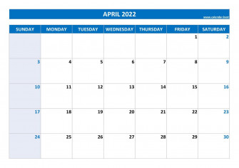 April Calendar Wallpaper