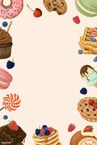 Candy And Dessert Decorated Frame Mockup Image By Rawpixel