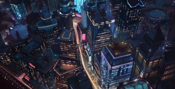 Night City Minimalist Aerial Wallpaper HD Image Picture