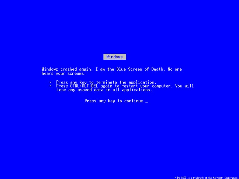 Free download Fake Blue Screen of Death by Dimenticare [1366x768] for your Desktop, Mobile