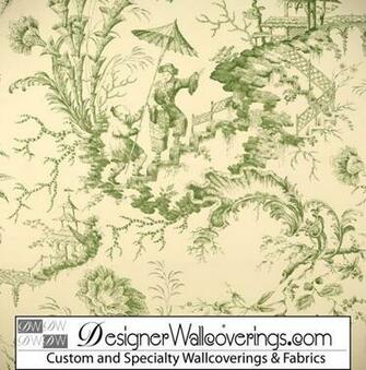 Asian Pagoda Toile Wallpaper Pal Designer Wallcoverings