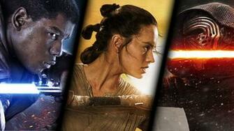 Finn Rey And Kylo Ren In Star Wars The Force Awakens Wallpaper