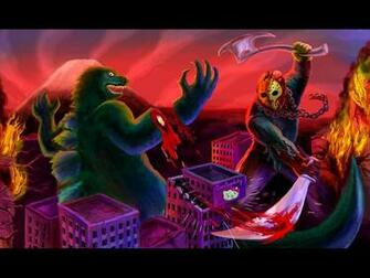 Wallpaper Godzilla Friday The 13th Artwork Jason