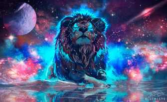 Lion 4k Artistic Colorful Wallpaper HD Animals