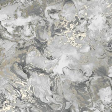 Liquid Marble Wallpaper Grey Gold I Love
