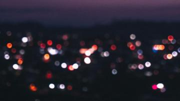 Wallpaper Night City Lights Blur Glare Bokeh