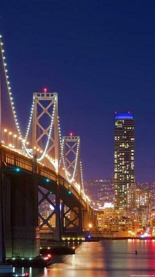 Travel Bridge Night San Francisco iPhone Wallpaper HD