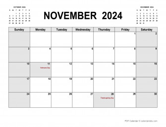 Printable Calendar November Monthly Wallpaper