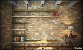 Desk And Shelves Desktop Wallpaper