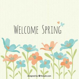 Welcome Spring Flowers Vector
