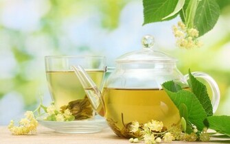 Wallpaper Teapot Saucer Cup Mug Tea Drink Flowers Leaves