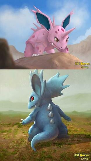 Nidorina Nidorino By Dantecyberman