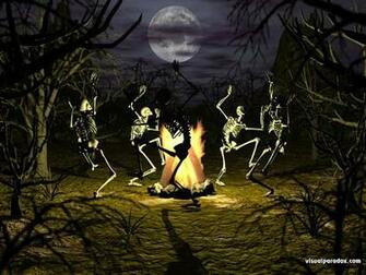 Halloween Wallpaper Dancing Skeleton