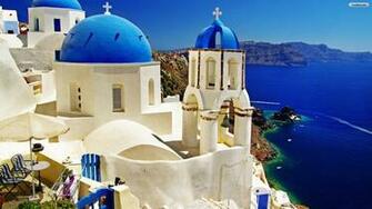 Santorini Wallpaper Romantic HD Background Image