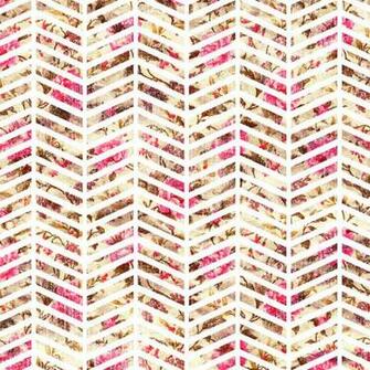 Pink Vintage Floral Girly Chevron Zig Zag Pattern Art Print By Railton