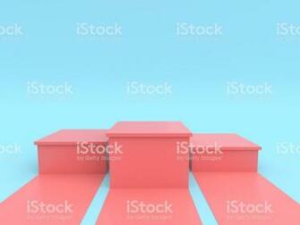 Best Empty Pastel Green Pink Yellow Winners Podium On White