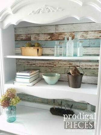 Broyhill Hutch Desk Refreshed With Removable Wallpaper Prodigal
