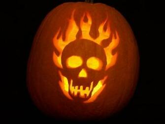 Halloween Flaming Skull Wallpaper