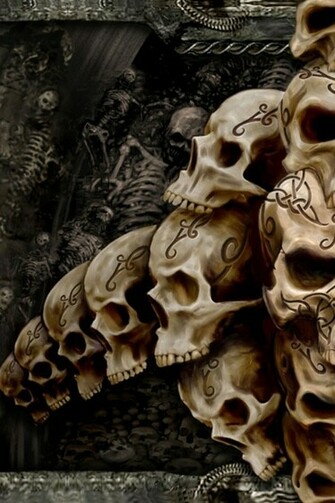 Pretty Skulls All In A Row Craziness