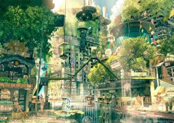 Whimsical Town Wallpaper Background Desktop Background