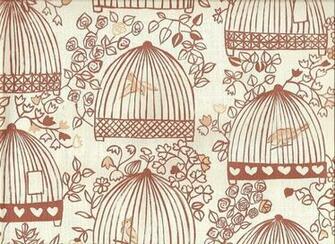 Bird Cage Flower Heart Vintage Wallpaper Retro Art Deco