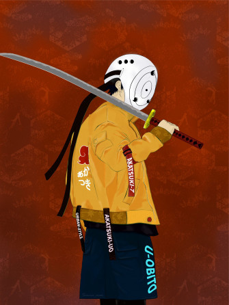 Naruto Uchiha Obito Akatsuki Urban Style Swag Cartoon