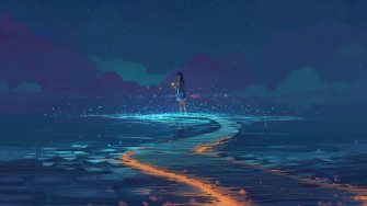 Lake Path Anime Girl 4k Wallpaper HD