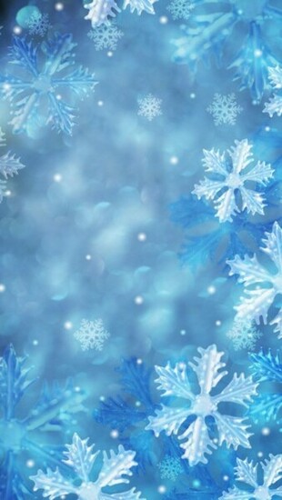 Wallpaper Blue Snowflakes HD iPhone Christmas