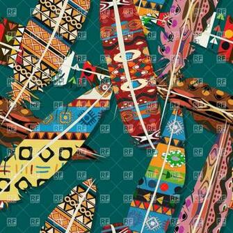Native American Feather Seamless Background Vector Image Of