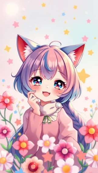Cat Girl Phone Wallpaper