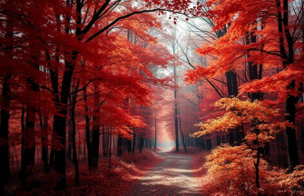 Red Forest Wallpaper