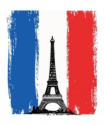 Paris Eiffel Tower French Flag France Design Art Print By Kayelex