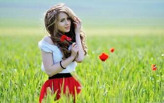 Photography Most Beautiful Girl In Flower Field HD Wallpaper