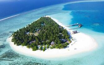 Maldives Tropical Beach Bungalow Island E Wallpaper
