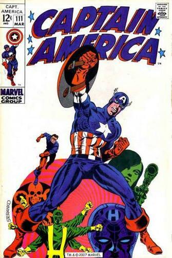 Captain America V1 Marvel Comic Book Cover Art By Jim Steranko