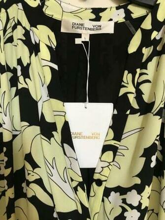 Diane Von Furstenberg Multicolor L Dvf Freya Wallpaper Leaf Black