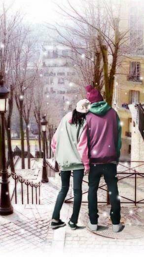 Couples In Winter Wallpaper iPhone