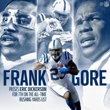 Nfl 7th In All Time Rushing Yards Congratulations Frank Gore