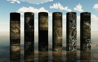 Alien Pillars Wallpaper Stock Photos