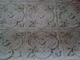 Today The Tin Ceiling Trompe L Oile Wallpaper Is Going Up