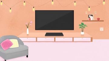 Mixed Color Cartoon Living Room Background Material Illustration