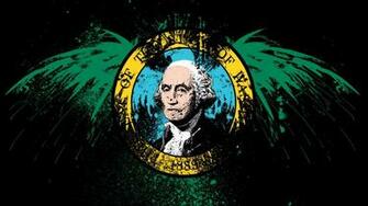 Eagles Hawk Flags Usa Washington State Wallpaper