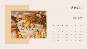 Spring Themed April Calendar Wallpaper