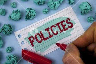 Text Sign Showing Policies Conceptual Photo Business Company Or