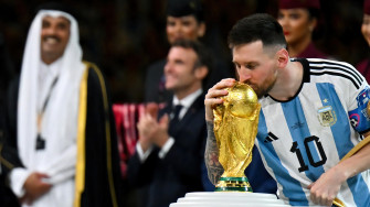 Messi Trophy Kiss Fifa World Cup 4k Wallpaper iPhone HD Phone