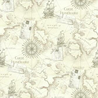 Arthouse Navigator Cartography Vintage Nautical Map Wallpaper